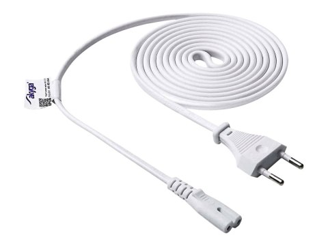 Akyga Pro Series AK-RD-06A - Kabel zasilający - Europlug (P) do power IEC 60320 C7 - 250 V - 2.5 A - 1.5 m - biały