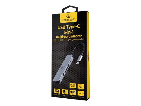Cablexpert A-CM-COMBO5-02 - Stacja dokująca - USB-C 3.1 - HDMI - 1GbE
