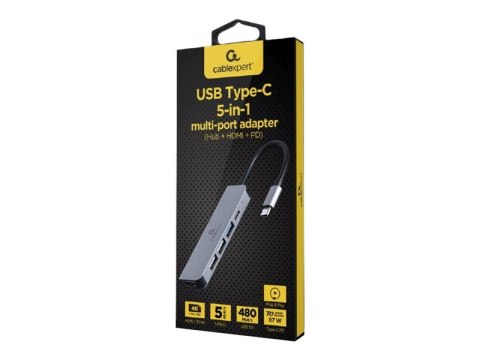 Cablexpert A-CM-COMBO5-03 - Stacja dokująca - USB-C 3.1 - HDMI - 1GbE