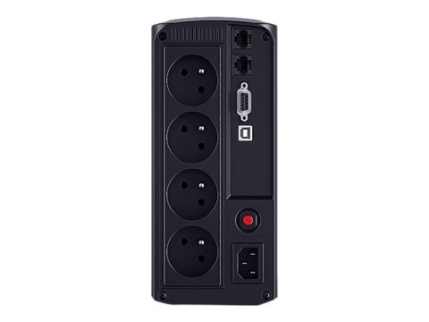 CyberPower Value Pro VP1000ELCD-FR - UPS - AC 230 V - 550 wat - 1000 VA - 1 faza - RS-232, USB - złącza wyjściowe: 4 - czarny