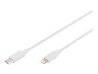 DIGITUS - Kabel Lightning - USB-C męski do Lightning męski - 2 m - podwójne ekranowanie - biały - Power Delivery USB (18 W), obs