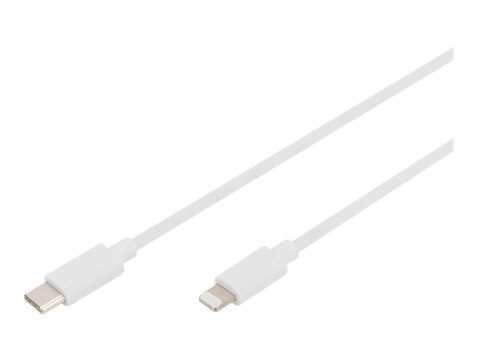 DIGITUS - Kabel Lightning - USB-C męski do Lightning męski - 2 m - podwójne ekranowanie - biały - Power Delivery USB (18 W), obs