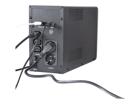 EnerGenie EG-UPS-035 - UPS - wyświetlacz LCD - AC 220 V - 1200 wat - 2000 VA - 9 Ah - USB, RJ-45 - złącza wyjściowe: 5 - czarny