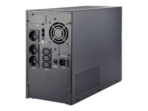 EnerGenie EG-UPS-PS3000-02 - UPS - AC 220 V - 2400 wat - 3000 VA - 9 Ah - USB, RJ-45 - złącza wyjściowe: 6 - czarny