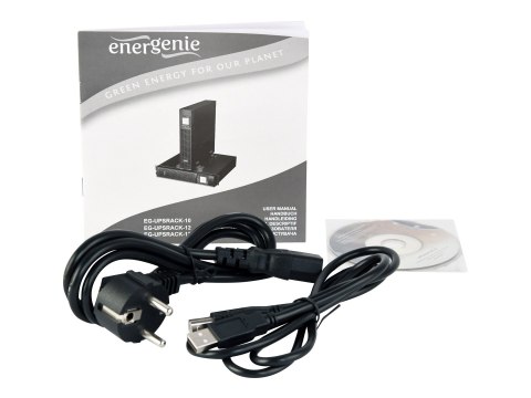 EnerGenie EG-UPSRACK-10 - UPS (montowany w szafie rack / zewnętrzny) - AC 220 V - 800 wat - 1000 VA - 7 Ah - USB, Ethernet - złą