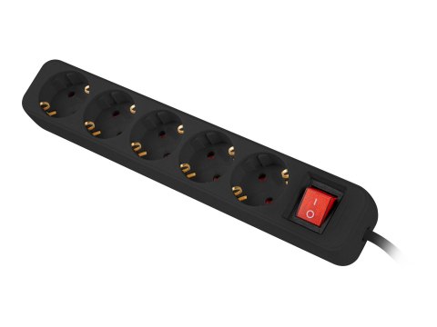 Lanberg - Linka zasilania - z wyłącznikiem - AC 230 V - 2500 wat - wejście: power CEE 7/7 - złącza wyjściowe: 5 (power CEE 7/3) 
