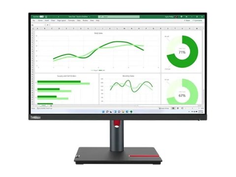 Lenovo P24q-30 - Monitor LED - 23.8" - 2560 x 1440 QHD @ 60 Hz - IPS - 300 cd/m² - 1000:1 - 4 ms - HDMI, DisplayPort - kruczo-cz