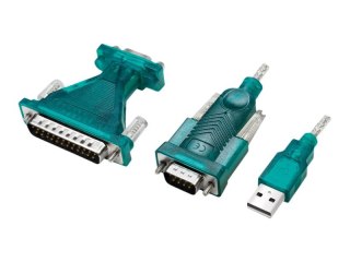 LogiLink - Adapter szeregowy - USB 2.0 - RS-232 - przejrzysta zieleń