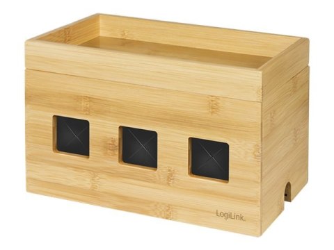 LogiLink - Organizator kabli - bambus, brązowy