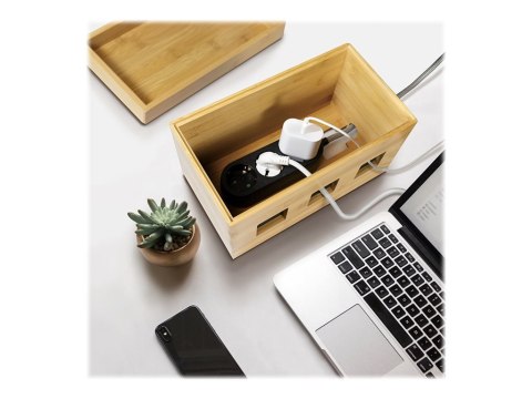LogiLink - Organizator kabli - bambus, brązowy