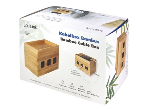 LogiLink - Organizator kabli - bambus, brązowy