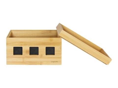 LogiLink - Organizator kabli - bambus, brązowy