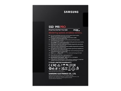 Samsung 990 PRO MZ-V9P1T0BW - SSD - zaszyfrowany - 1 TB - wewnętrzny - M.2 2280 - PCIe 4.0 x4 (NVMe) - 256 bitów AES - TCG Opal 