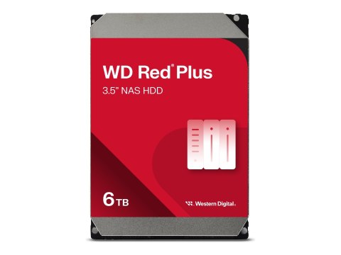 WD Red Plus WD60EFPX - Dysk twardy - 6 TB - wewnętrzny - 3,5" - SATA 6Gb/s - 5400 obr/min - bufor: 256 MB