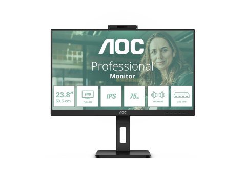 AOC Pro-line 24P3QW - P3 Series - monitor LED - 24" (23.8" widoczny) - 1920 x 1080 Full HD (1080p) @ 75 Hz - IPS - 300 cd/m² - 1