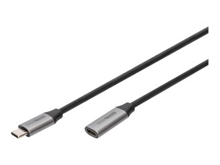 DIGITUS - Przedłużacz kabla USB - USB-C (M) do USB-C (F) - USB 3.1 - 1 m - obsługa 4K - czarny