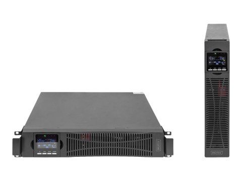 DIGITUS - UPS (montowany w szafie rack / zewnętrzny) - online - AC 208/220/230/240 V - 2000 wat - 2000 VA - 1 faza - RS-232, USB