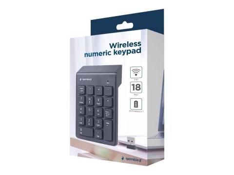 Gembird KPD-W-02 - Klawiatura keypad - bezprzewodowa - 2.4 GHz - blister