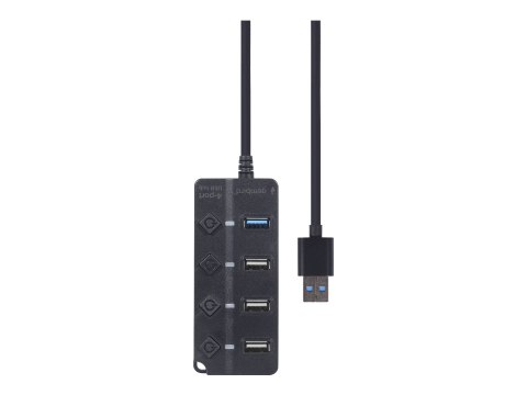 Gembird - Koncentrator - 4 porty - 1 x USB 3.1 Gen 1 + 3 x USB 2.0 - stacjonarny