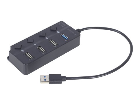 Gembird - Koncentrator - 4 porty - 1 x USB 3.1 Gen 1 + 3 x USB 2.0 - stacjonarny