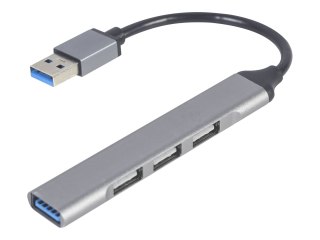 Gembird - Koncentrator - 4 porty, srebrny - 1 x USB 3.1 Gen 1 + 3 x USB 2.0 - stacjonarny