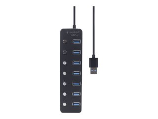 Gembird - Koncentrator - z przełącznikami, czarny - 7 x USB 3.1 Gen 1 - stacjonarny