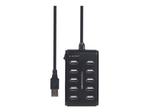 Gembird UHB-U2P10P-01 - Koncentrator - 10 x USB 2.0 - stacjonarny