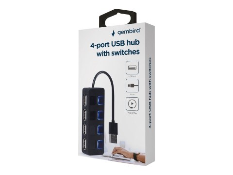 Gembird UHB-U2P4-05 - Koncentrator - 4 x USB 2.0 - stacjonarny