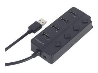 Gembird UHB-U2P4P-01 - Koncentrator - z przełącznikami - 4 x USB 2.0 - stacjonarny