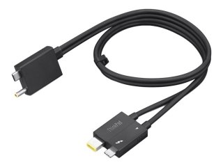 Lenovo Split Cable - Kabel Thunderbolt - USB-C / złącze DC zasilania do USB-C, Slim Tip - Thunderbolt 4 - 70 cm - czarny - dla T
