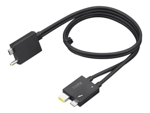 Lenovo Split Cable - Kabel Thunderbolt - USB-C / złącze DC zasilania do USB-C, Slim Tip - Thunderbolt 4 - 70 cm - czarny - dla T