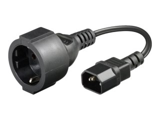 Manhattan - Kabel zasilający - IEC 60320 C14 do power CEE 7/3 (F) - 250 V - 10 A - 23.1 cm - czarny