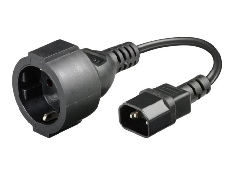 Manhattan - Kabel zasilający - IEC 60320 C14 do power CEE 7/3 (F) - 250 V - 10 A - 23.1 cm - czarny