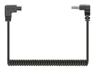 Manhattan USB-A to Micro-USB Cable, 1m, Male to Male, Black, 480 Mbps (USB 2.0), Tangle Resistant Curly Design, Angled Connector