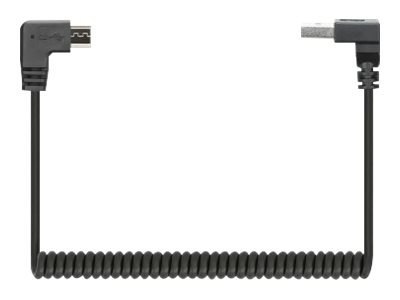 Manhattan USB-A to Micro-USB Cable, 1m, Male to Male, Black, 480 Mbps (USB 2.0), Tangle Resistant Curly Design, Angled Connector