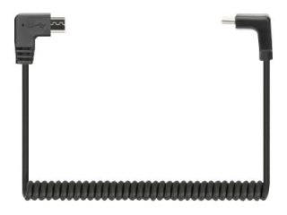 Manhattan USB-C to Micro-USB Cable, 1m, Male to Male, Black, 480 Mbps (USB 2.0), Tangle Resistant Curly Design, Angled Connector