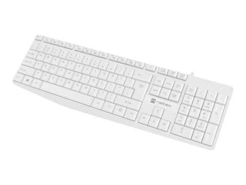 Natec Nautilus - Klawiatura - USB - QWERTY - US - biały