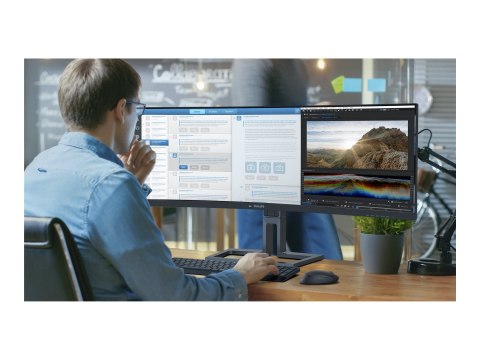 Philips 45B1U6900C - Monitor LED - zaokrąglony - 45" (44.5" widoczny) - 5120 x 1440 Dual Quad HD @ 75 Hz - VA - 450 cd/m² - 3000