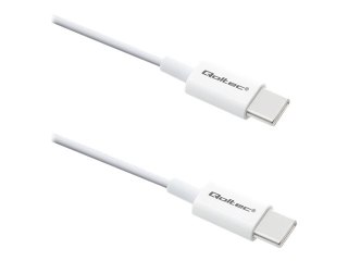 Qoltec - Kabel USB - USB-C (M) do USB-C (M) - USB 2.0 - 20 V - 3 A - 1.5 m - obsługa Power Delivery 3.0 - biały