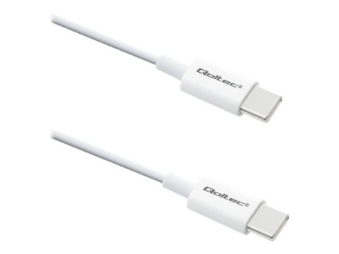 Qoltec - Kabel USB - USB-C (M) do USB-C (M) - USB 2.0 - 20 V - 3 A - 1.5 m - obsługa Power Delivery 3.0 - biały