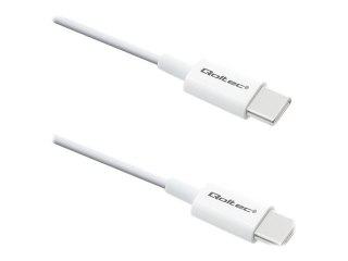 Qoltec - Kabel USB - USB-C (M) do USB-C (M) - USB 2.0 - 20 V - 3 A - 1 m - biały
