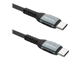 Qoltec - Kabel USB - USB-C (M) do USB-C (M) - USB 2.0 - 20 V - 5 A - 1.5 m - obsługa Power Delivery 3.0, obejście Power Delivery