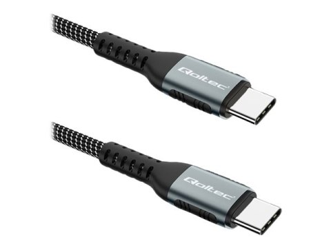 Qoltec - Kabel USB - USB-C (M) do USB-C (M) - USB 2.0 - 20 V - 5 A - 1 m - czarny