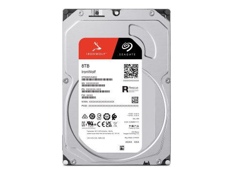 Seagate IronWolf ST8000VN002 - Dysk twardy - 8 TB - wewnętrzny - 3,5" - SATA 6Gb/s - bufor: 256 MB - z 3 lata Seagate Rescue Dat