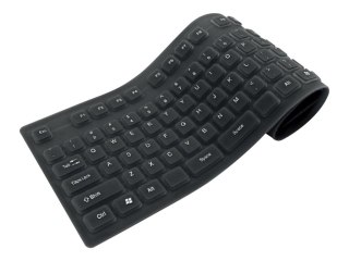 TECHly Flexible - Klawiatura - nadaje się do prania - USB, PS/2 - QWERTY - Włochy - czarny