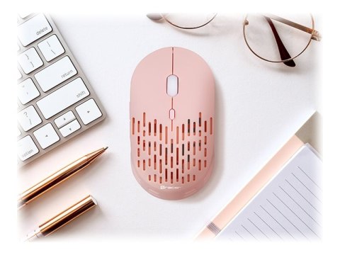 Tracer Punch - Mysz - optyczna - 5 przyciski - bezprzewodowa - 2.4 GHz - odbiornik bezprzewodowy USB - różowy