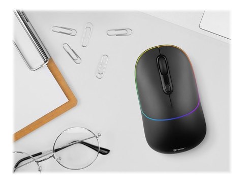 Tracer RATERO - Mysz - ergonomiczna - praworęczna - optyczna - 4 przyciski - bezprzewodowa - 2.4 GHz, RF - odbiornik bezprzewodo