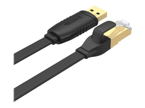 Unitek - Kabel USB / szeregowy - USB (M) do RJ-45 (M) ekranowany - 1.8 m - płaski, kabel rollover - czarny