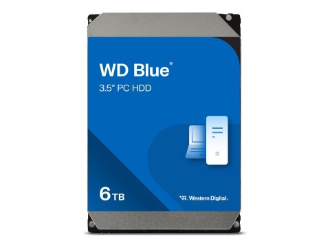 WD Blue WD60EZAX - Dysk twardy - 6 TB - wewnętrzny - 3,5" - SATA 6Gb/s - 5400 obr/min - bufor: 256 MB