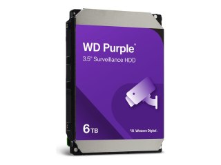 WD Purple WD64PURZ - Dysk twardy - 6 TB - dozór - wewnętrzny - 3,5" - SATA 6Gb/s - 5400 obr/min - bufor: 256 MB